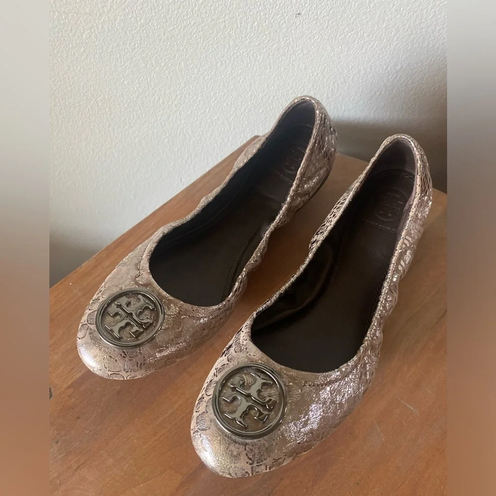 Tory Burch Heidi Metallic Womens  Flat Shoes Size 7.5
